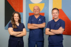 KC Foot (Left to Right: Dr. Kingston - Dr. Laha -Dr.Hall) Team Image Drs Kc Foot, Overland Park, KS 2025 August
