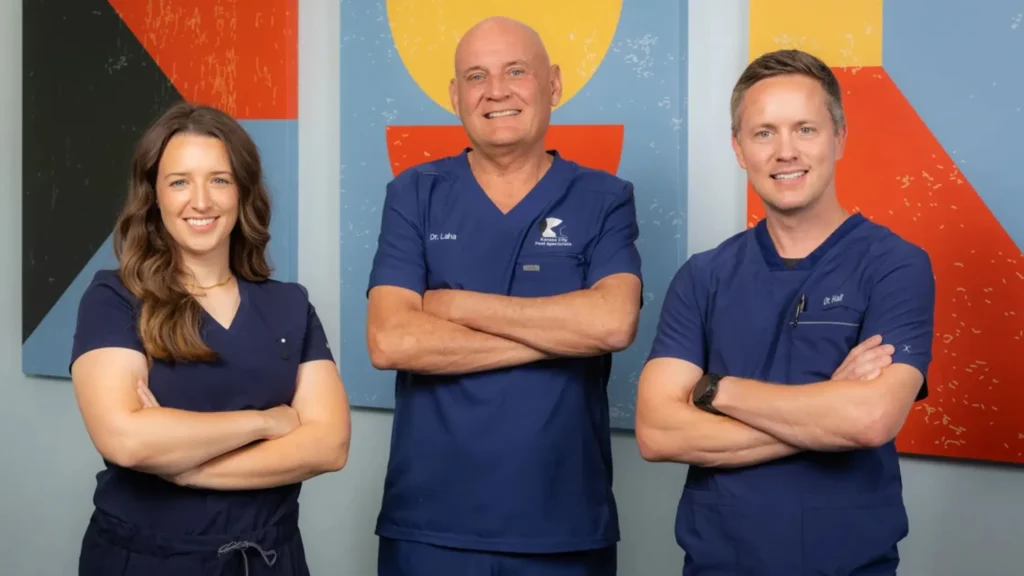 KC Foot (Left to Right Dr. Kingston - Dr. Laha -Dr.Hall) Team Image Drs Kc Foot, Overland Park, KS 2026 January